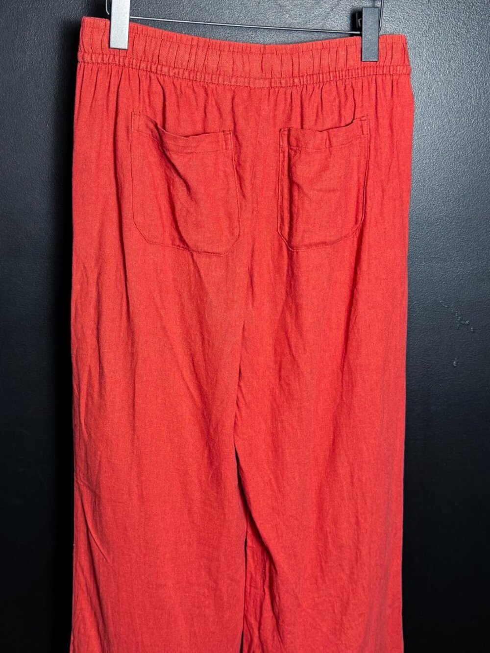 Red Linen Palazzo Pants